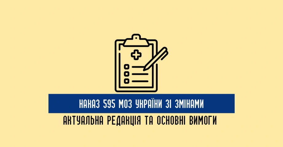 Наказ 595 МОЗ України зі змінами: актуальна редакція та основні вимоги