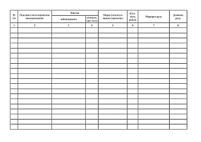 Книга заяв на використання автомобільної техніки