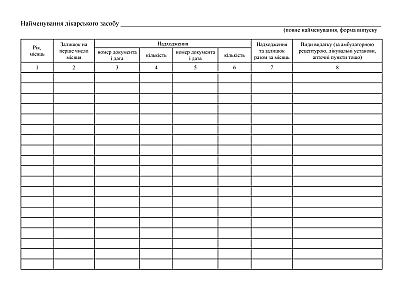 Журнал учета ядовитых, сильнодействующих и комбинированных лекарственных средств, подлежащих предметно-количественному учету в учреждениях здравоохранения