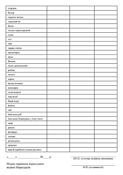 Отчет об объемах вылова водных биоресурсов