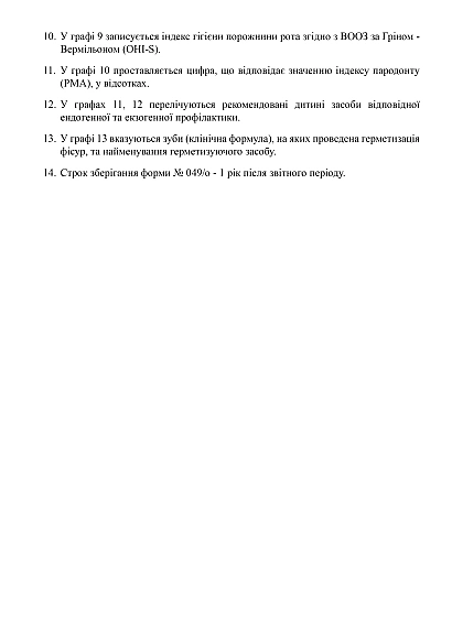 Журнал обліку профілактичної роботи лікаря-стоматолога