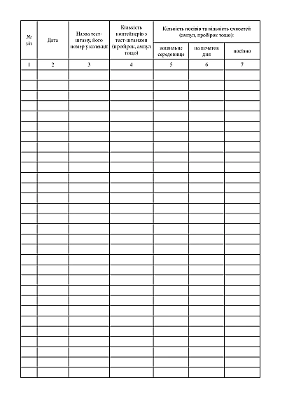 Замовити Журнал руху тест-штамів мікроорганізмів на Ukroblik