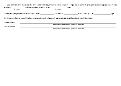 Акт вилучення та списання несправного інструменту з комплекту машини (виробу)купити на Ukroblik