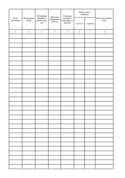 Журнал обліку ремонту обладнання купити на Ukroblik