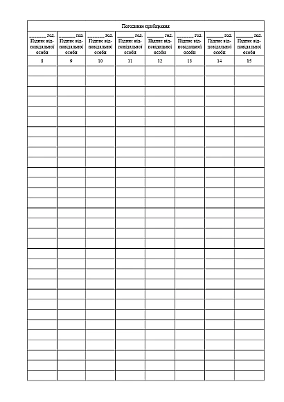 Журнал почасового учета уборок помещений купить на Ukroblik