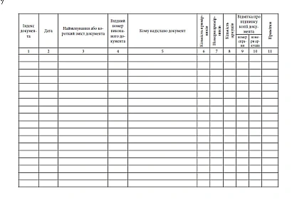 Журнал регистрации исходящих документов Приказ 124, старая ред.