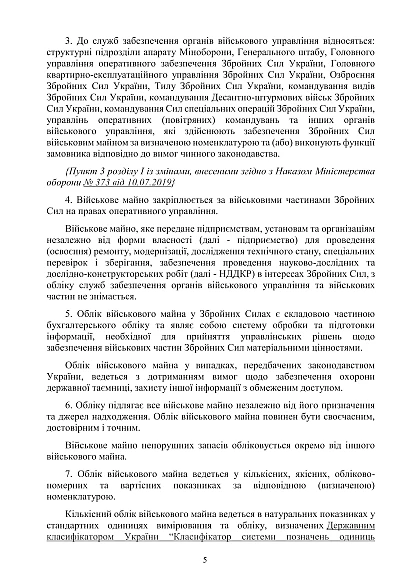 Наказ 440. Про затвердження Інструкції з обліку військового майна ЗСУ