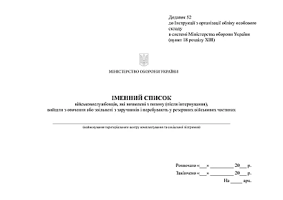 Іменний список військовослужбовців, які визволені з полону Наказ 280
