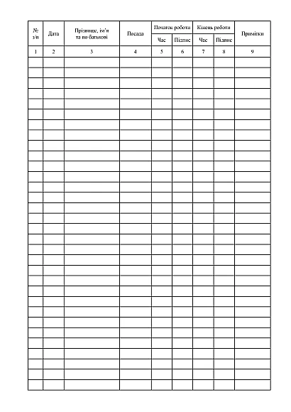 Книга обліку робочого часу купити з доставкою на Ukroblik