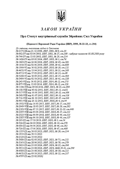 Устав внутренней службы Вооруженных Сил Украины Журналы ВСУ