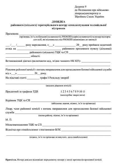 Справка районного ТЦК и социальной поддержки купить на Ukroblik