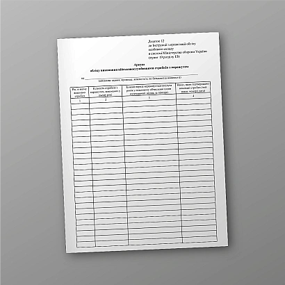 Аркуш обліку виконання військовослужбовцями стрибків з парашутом купити на Ukroblik