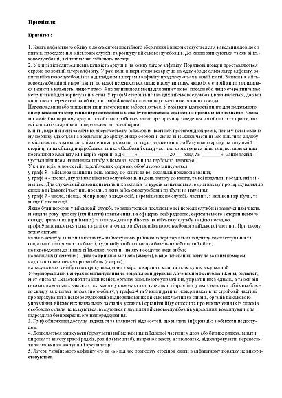 Книга алфавітного обліку офіцерів осіб рядового сержантського складу Наказ 280