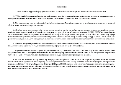 Журнал информирования центров по предоставлению бесплатной вторичной правовой Приказ 440