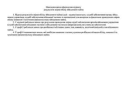 Журнал результатов сверки учета военного имущества Приказ 440