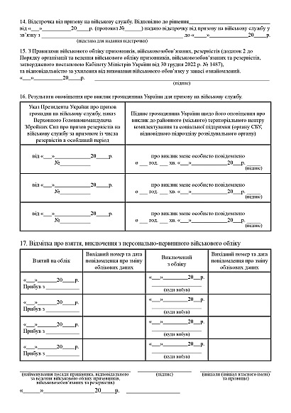 Купити Картку первинного обліку ЗСУ